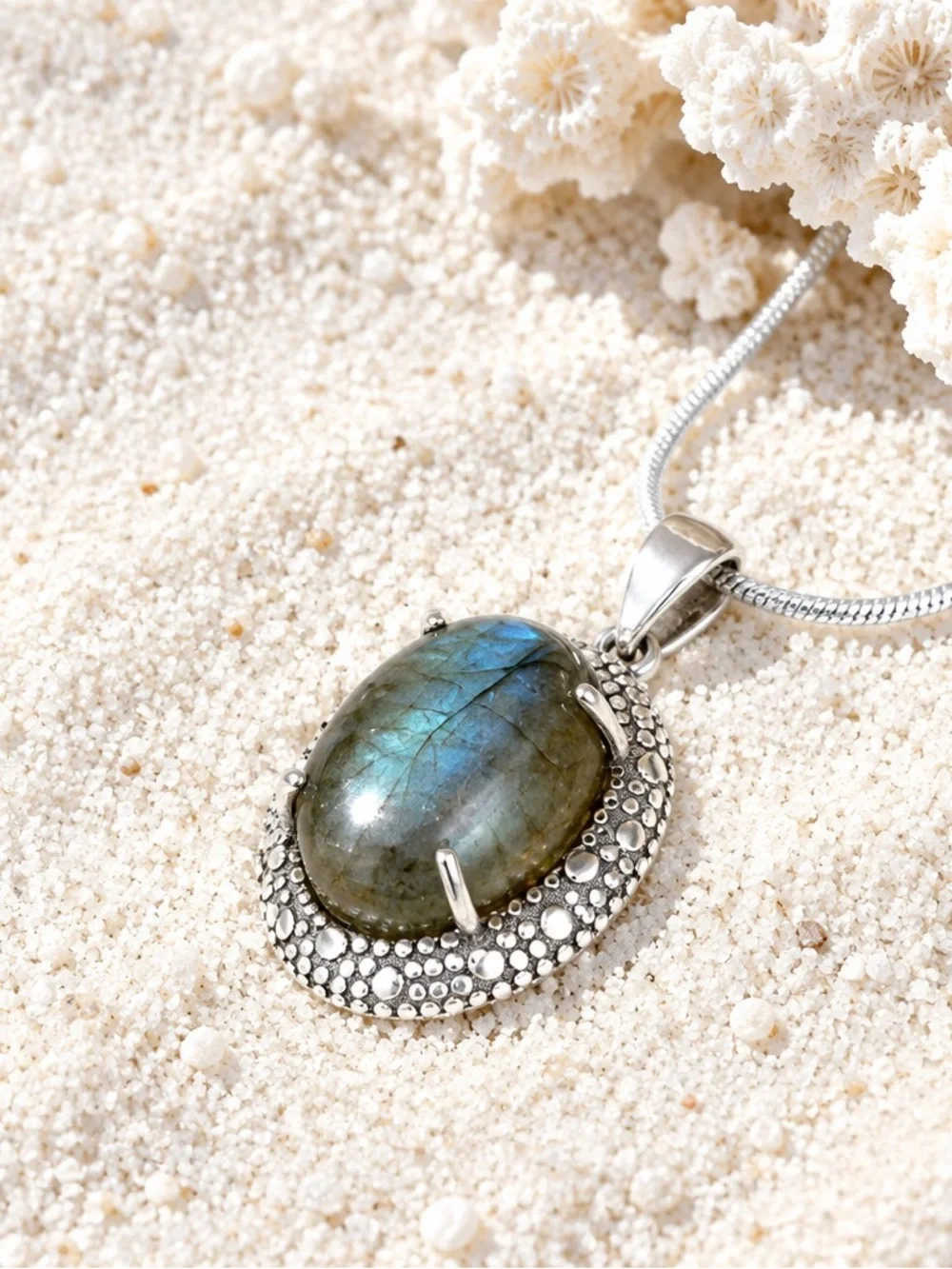 NEW! Labradorite & Sterling Silver Necklace
